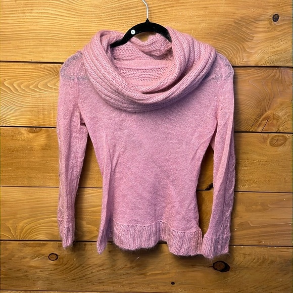 Arden B Women’s  pink KidMohair wool Cowl Neck Pullover Sweater small oversized‎ - Picture 1 of 9